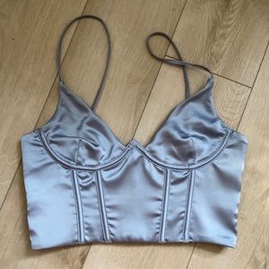 White fox boutique bustier top in grey